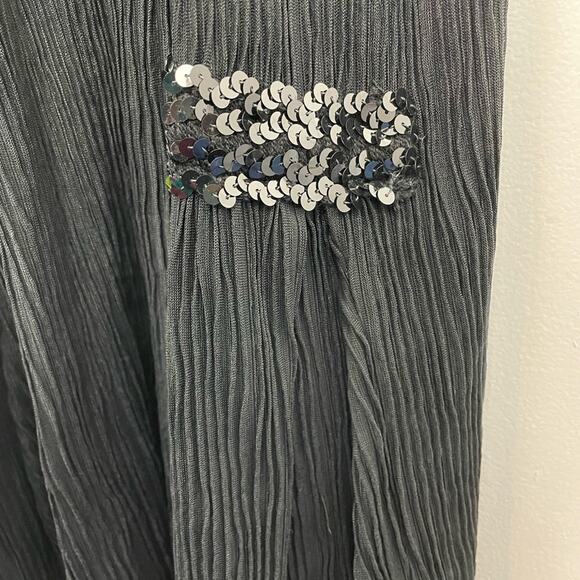 Vintage Black Maxi Dress Sequins Drop Waist - Picture 9 of 10